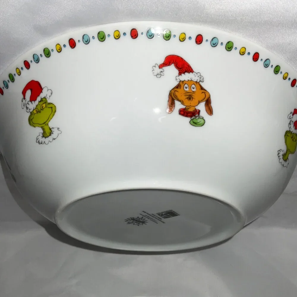 NEW HOW THE GRINCH STOLE CHRISTMAS DR SEUSS 9” SERVING BOWL WINTER HOLIDAY